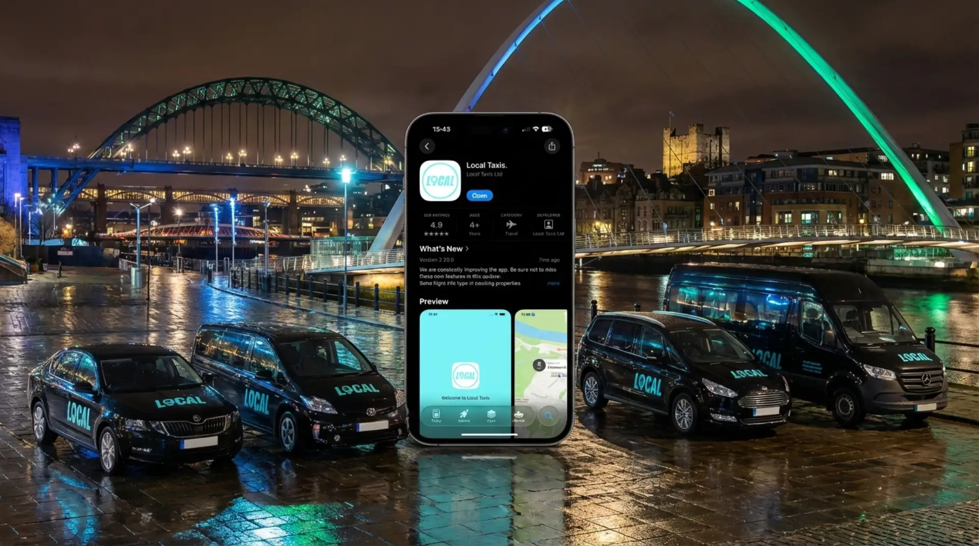 Local Taxis fleet serving Tyne and Wear