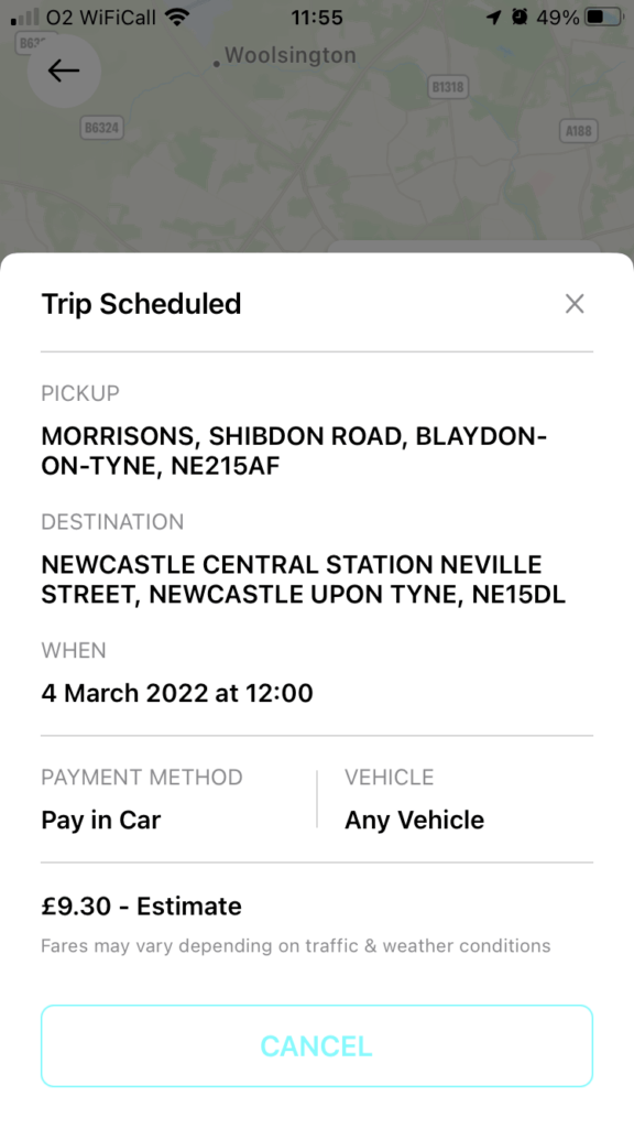 Check details of trip - App Instructions - Local Taxis